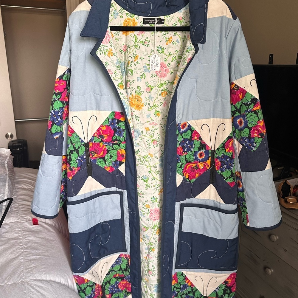 Floral Patchwork Pea Coat